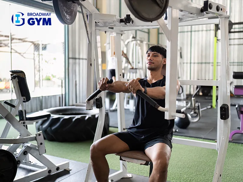 Strength training at the gym